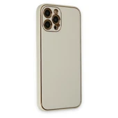 İphone 12 Coco Deri Silikon Kapak - Beyaz thumbnail 2