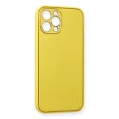 İphone 12 Coco Deri Silikon Kapak - Sarı thumbnail 3