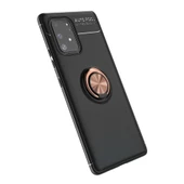 A91 / S10 Lite Range Yüzüklü Silikon - Siyah-Gold thumbnail 1