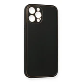İphone 12 Coco Deri Silikon Kapak - Siyah thumbnail 3