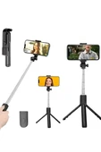 Tripod Selfie Çubuğu Kumandalı Led Işıklı thumbnail 4