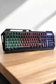 Q Klavye Rgb Işıklı Klavye Mouse Seti Kablolu Mouse Hediyeliş thumbnail 4