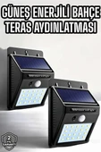 Solar Güneş Panelli Sensörlü Lamba Tasarruflu thumbnail 2