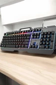 Q Klavye Rgb Işıklı Klavye Mouse Seti Kablolu Mouse Hediyeliş thumbnail 3