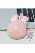Tavşan Figürlü Mouse Pil Dahil Etiket Hediyeli Pembe thumbnail 3