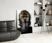 Afrikalı Kadın Portresi Cam Tablo thumbnail 5