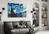 Van Gogh Yıldızlı Gece Cam Tablo thumbnail 4