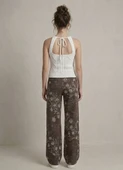 Kadın Triko Örme Halter Yaka Crop Bluz - Beyaz thumbnail 3