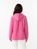 Kadın Kapüşonlu Sweatshirt - Rahat ve Şık - Pembe thumbnail 2