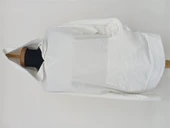 Kadın Beyaz Kapüşonlu Oversize Sweatshirt - Beyaz thumbnail 3