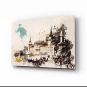 Kule İllüstrasyonu Cam Tablo thumbnail 1