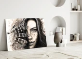 Kadın Portresi Cam Tablo thumbnail 3
