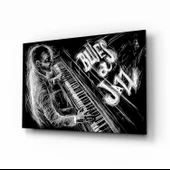 Caz Blues Müziği Cam Tablo thumbnail 1