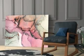 Pembe Mermer Desen Cam Tablo thumbnail 6