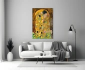 Gustav Klimt "Öpücük" Cam Tablo thumbnail 3