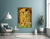 Gustav Klimt "Öpücük" Cam Tablo thumbnail 4