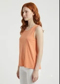 Kadın Basic Pamuklu Turuncu Askılı T-Shirt - Turuncu thumbnail 3