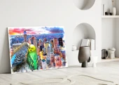 Muhabbet kuşları Cam Tablo thumbnail 3