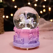 Orta Boy Işıklı Unicorn Kar Küresi thumbnail 4
