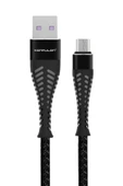 Fuchsia S61 Micro USB Kablo 1.2M 2.1A - Siyah thumbnail 1