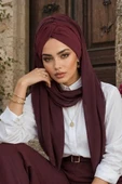 Bordo Burgu Hazır Şal thumbnail 1