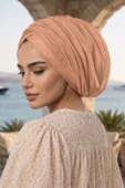 Açık Şeftali Çift Katlı Drapeli Salaş Bone thumbnail 2
