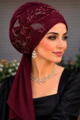 Bordo Payet Detaylı Atkılı Bone thumbnail 1