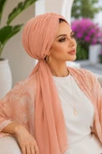 Somon Şifon Büzgülü Eşarp Bone thumbnail 2