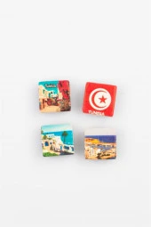 Tunus Temalı Dörtlü Taş Magnet thumbnail 5