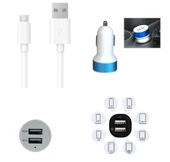 Çift Usb Girişli 3.1 Çıkışlı Seyahat Seti Android / Micro Usb thumbnail 1