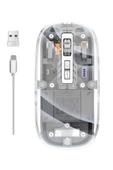 Mouse Mouse Şarjlı Sessiz 5 Tuşlu Şeffaf thumbnail 4