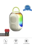 Hoparlör Çift Mikrofonlu Parti Speaker Beyaz thumbnail 1