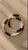 İnci lapis lazuli kolye thumbnail 4