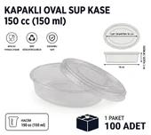 KAPAKLI Oval Sup Kase 150 cc - 100 adet thumbnail 1