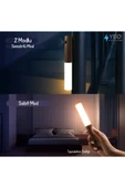 Sensörlü USB Şarjlı Taşınabilir Duvar Aplik Ahşap Görünümlü Masa Lambası thumbnail 2