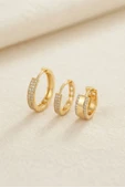 3 lü Set Gold Renk Halka Model Küpe thumbnail 1