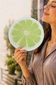 Limon Desenli Kore Yelpaze thumbnail 1