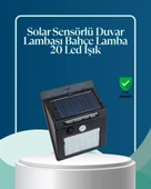 Sensörlü 20 LED Solar Duvar Lambası 3 Metre Algılama Mesafesi thumbnail 1