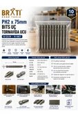 BRATİ HAND TOOLS Ph2x75mm Bits Uç Tornavida Ucu S2 Çelik 10 Adet thumbnail 1
