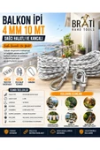 BRATİ HAND TOOLS Balkon Ipi 4 MM 10 Mt Dağcı Halatlı Ve Kancalı thumbnail 1