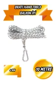 BRATİ HAND TOOLS Balkon Ipi 4 MM 10 Mt Dağcı Halatlı Ve Kancalı thumbnail 2