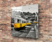 Lizbon Sarı Tramvay Cam Tablo thumbnail 2