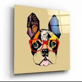Bulldog Köpek Cam Tablo thumbnail 1