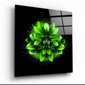 Yeşil Lotus Cam Tablo thumbnail 1