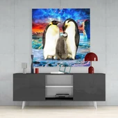 Penguen Ailesi Cam Tablo thumbnail 4