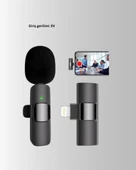Çift Mikrofonlu Kablosuz Kayıt Seti iPhone Uyumlu Mini Mikrofon thumbnail 5