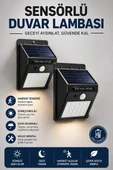 Solar Sensörlü Duvar Lambası Bahçe Lamba 20 Led Işık thumbnail 1