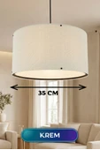 Krem Kumaş Başlıklı Sarkıt Avize 35 CM thumbnail 1