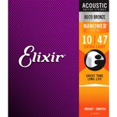 Elixir 11002 Nanoweb Akustik Gitar Teli 010-047 Bronz thumbnail 1