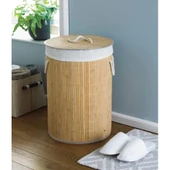 DecoHandy Yuvarlak Bambu Kirli Sepeti thumbnail 1